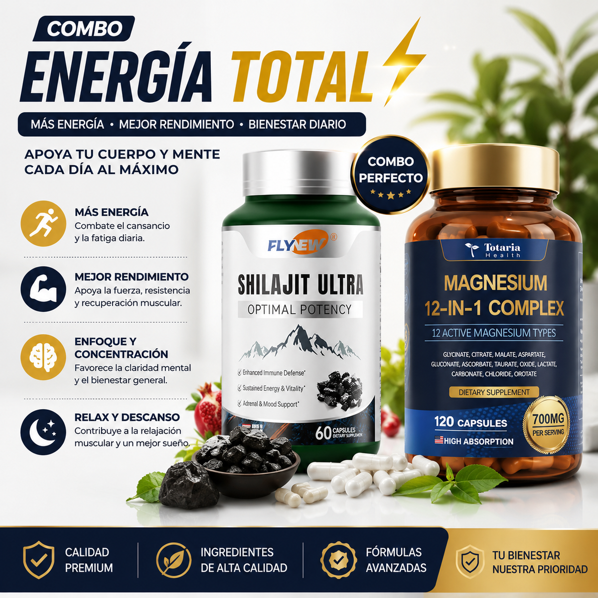 Shilajit Ultra • Magnesio 12en1 | COMBO